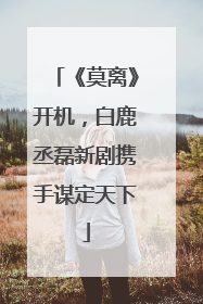 《莫离》开机，白鹿丞磊新剧携手谋定天下
