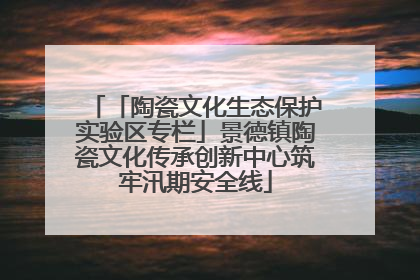 「陶瓷文化生态保护实验区专栏」景德镇陶瓷文化传承创新中心筑牢汛期安全线