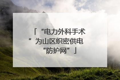 “电力外科手术”为山区织密供电“防护网”