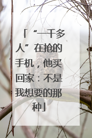“一千多人”在抢的手机，他买回家：不是我想要的那种
