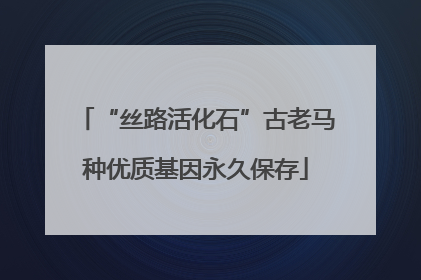 “丝路活化石”古老马种优质基因永久保存