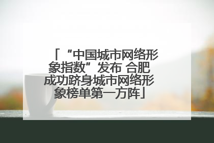 “中国城市网络形象指数”发布 合肥成功跻身城市网络形象榜单第一方阵