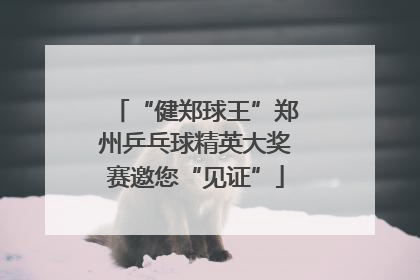 “健郑球王”郑州乒乓球精英大奖赛邀您“见证”
