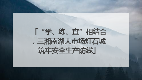 “学、练、查”相结合，三湘南湖大市场灯石城筑牢安全生产防线