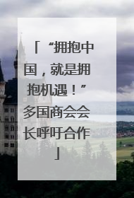 “拥抱中国，就是拥抱机遇！”多国商会会长呼吁合作