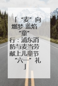 “麦”向燃梦 蓝焰 “童” 行：浦东消防与麦当劳献上儿童节“六一”礼
