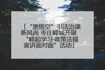 “黑悟空”引法治课新风尚 枣庄峄城开展“峄起学习·政策法规宣讲面对面”活动