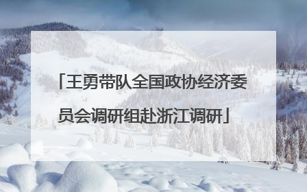 王勇带队全国政协经济委员会调研组赴浙江调研
