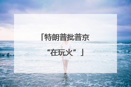 特朗普批普京“在玩火”