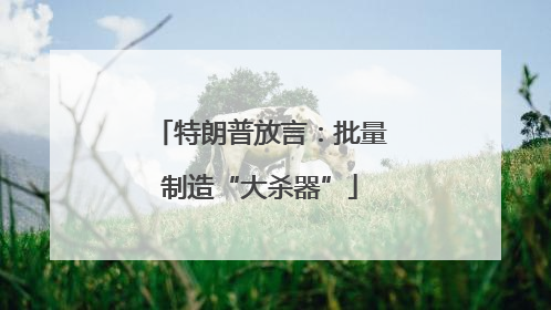 特朗普放言：批量制造“大杀器”