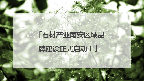 石材产业南安区域品牌建设正式启动！