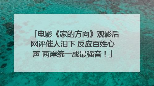 电影《家的方向》观影后网评催人泪下 反应百姓心声 两岸统一成最强音！