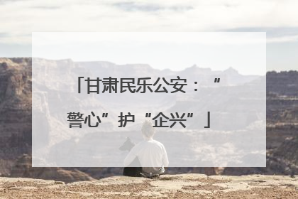 甘肃民乐公安：“警心”护“企兴”