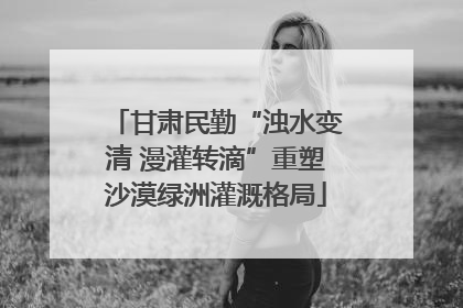 甘肃民勤“浊水变清 漫灌转滴”重塑沙漠绿洲灌溉格局