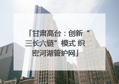 甘肃高台：创新“三长六链”模式 织密河湖管护网