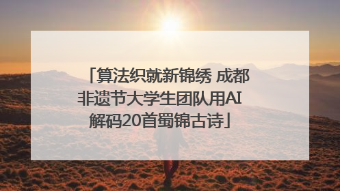 算法织就新锦绣 成都非遗节大学生团队用AI解码20首蜀锦古诗