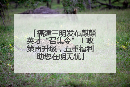福建三明发布麒麟英才“召集令”！政策再升级，五重福利助您在明无忧
