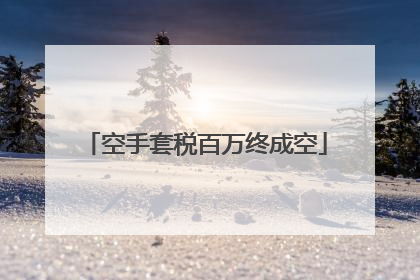 空手套税百万终成空