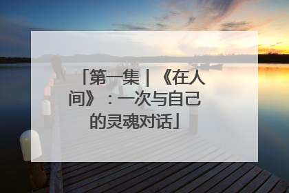 第一集｜《在人间》：一次与自己的灵魂对话