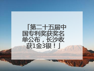 第二十五届中国专利奖获奖名单公布，长沙收获1金3银！