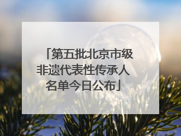 第五批北京市级非遗代表性传承人名单今日公布