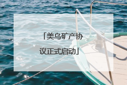 美乌矿产协议正式启动