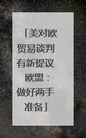 美对欧贸易谈判有新提议 欧盟：做好两手准备