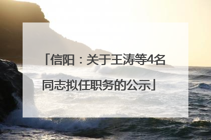 信阳：关于王涛等4名同志拟任职务的公示