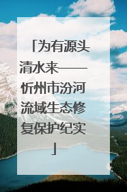 为有源头清水来——忻州市汾河流域生态修复保护纪实