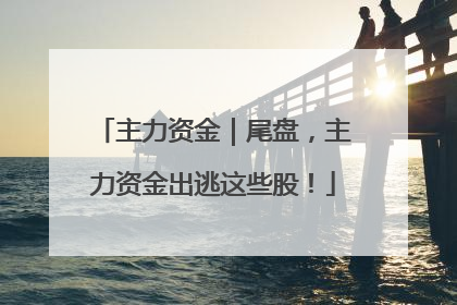 主力资金｜尾盘，主力资金出逃这些股！