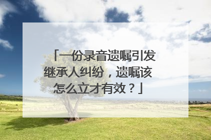 一份录音遗嘱引发继承人纠纷，遗嘱该怎么立才有效？
