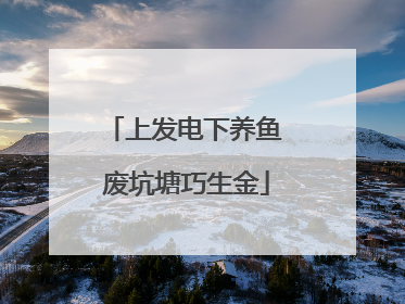 上发电下养鱼 废坑塘巧生金