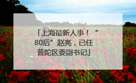 上海最新人事！“80后”赵亮，已任普陀区委副书记