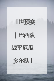 世预赛｜巴西队战平厄瓜多尔队