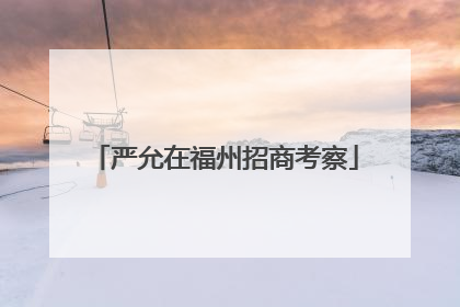 严允在福州招商考察