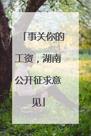 事关你的工资，湖南公开征求意见