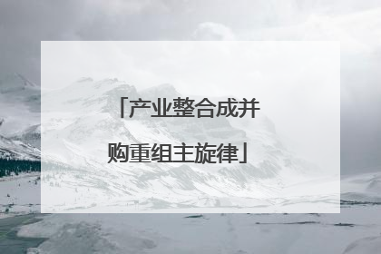 产业整合成并购重组主旋律