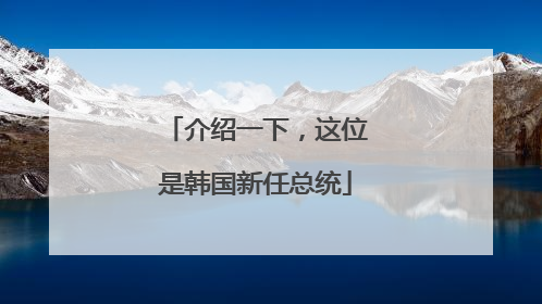 介绍一下，这位是韩国新任总统