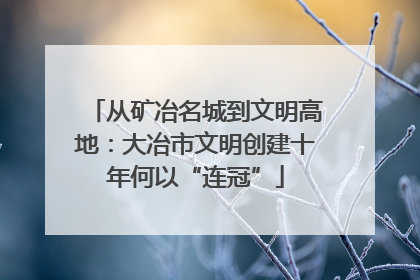 从矿冶名城到文明高地：大冶市文明创建十年何以“连冠”