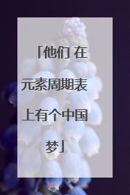 他们 在元素周期表上有个中国梦