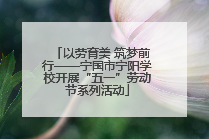 以劳育美 筑梦前行——宁国市宁阳学校开展“五一”劳动节系列活动