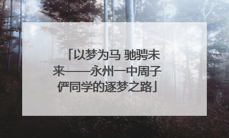 以梦为马 驰骋未来——永州一中周子俨同学的逐梦之路