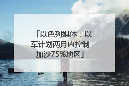 以色列媒体：以军计划两月内控制加沙75%地区