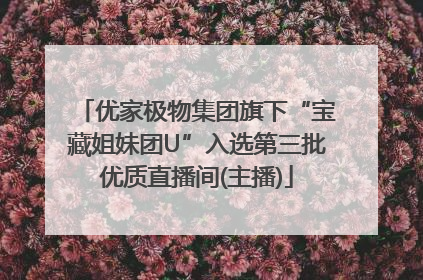 优家极物集团旗下“宝藏姐妹团U”入选第三批优质直播间(主播)