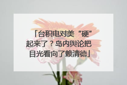 台积电对美“硬”起来了？岛内舆论把目光看向了赖清德