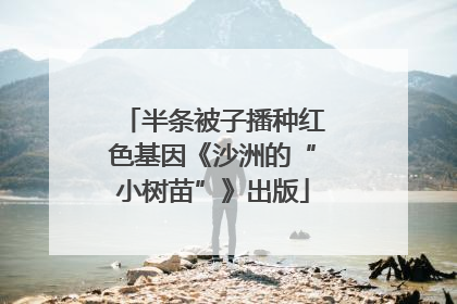 半条被子播种红色基因《沙洲的“小树苗”》出版