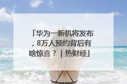 华为一新机将发布，8万人预约背后有啥惊喜？｜热财经