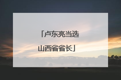 卢东亮当选山西省省长