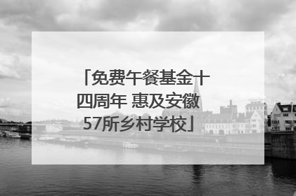 免费午餐基金十四周年 惠及安徽57所乡村学校