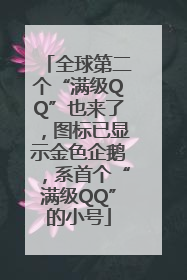 全球第二个“满级QQ”也来了，图标已显示金色企鹅，系首个“满级QQ”的小号